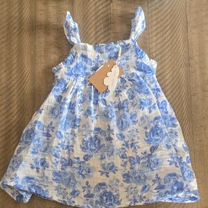 Angel Dear Blue and White Floral Baby Dress